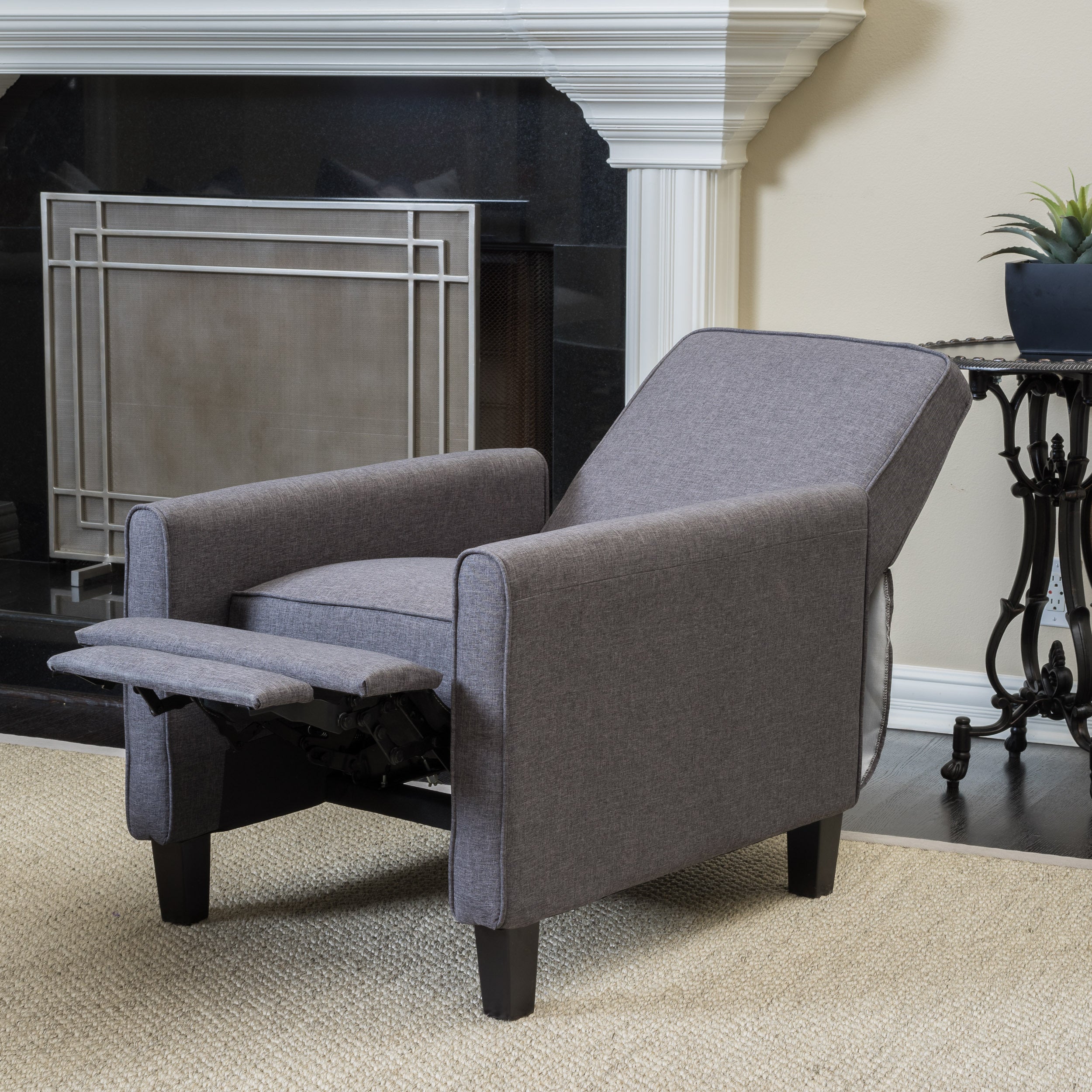 Smoke Fabric Push Back Chair for Elegant Home Décor - Grand Goldman Shop