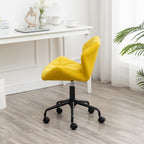 Eldon Diamond Tufted Adjustable Swivel Office Chair, Yellow | Premium Home Decor - Grand Goldman