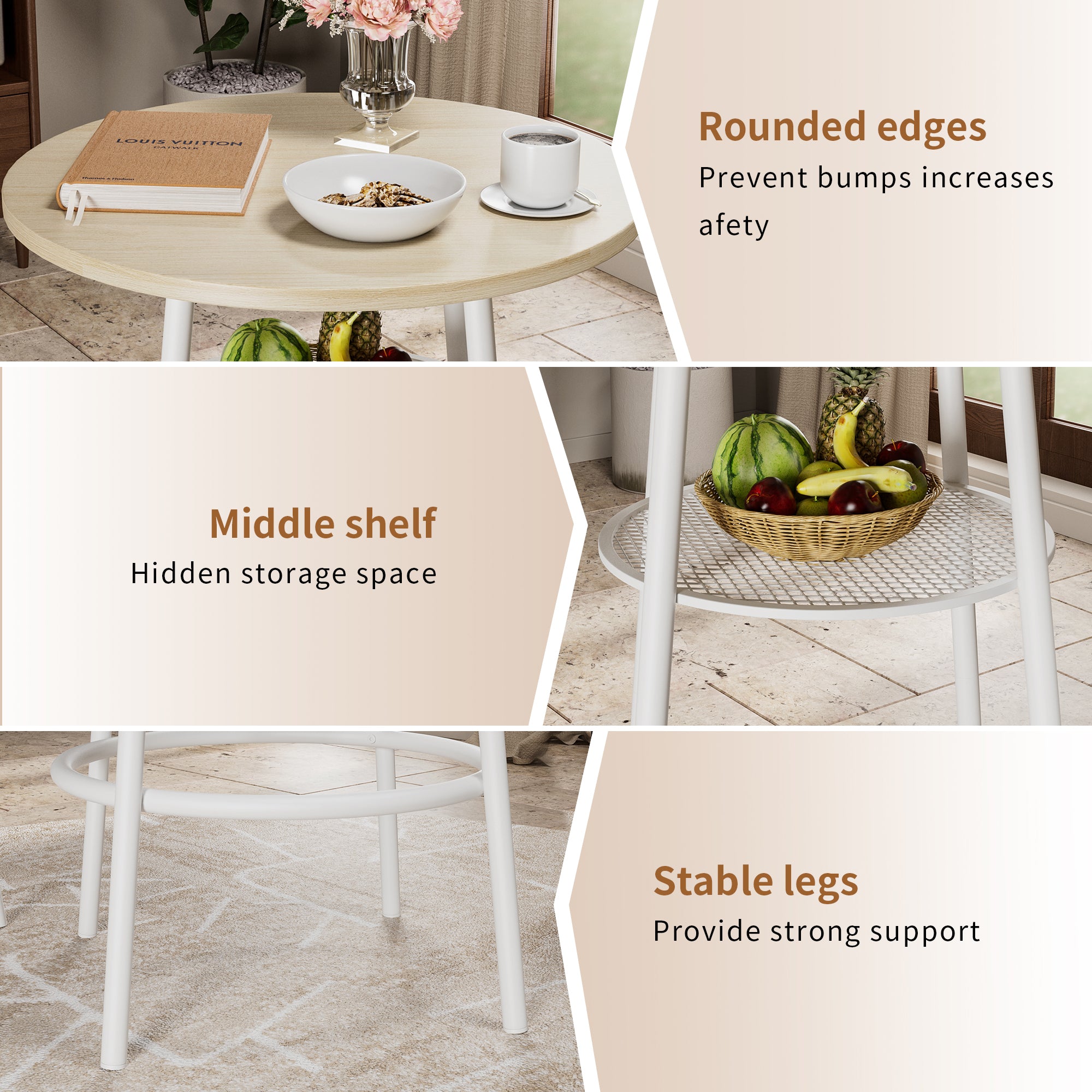 Bar table, equipped with 2 bar stools , with backrest and partition - Grand Goldman Shop