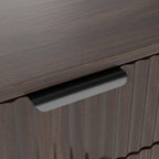 Woodgrain Tilt-Out Trash Can Cabinet with Wave-Textured Drawer & Pull-Out Bin in Walnut Finish - Grand Goldman Shop