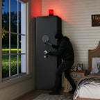 57' High Large Capacity Mechanical Gun Safe for Rifles & Handguns, Digital Password Lock, Built-In Independent Lock Box, Adju