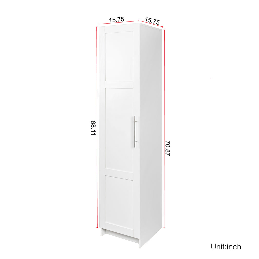 Stackable Wall Mounted Storage Cabinet, 15.75' D x 15.75' W x 70.87' H, White - Grand Goldman Shop