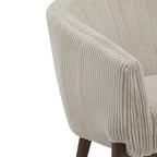 Corduroy Recessed Arm Loveseat(Beige+Walnut-65780) - Grand Goldman Shop