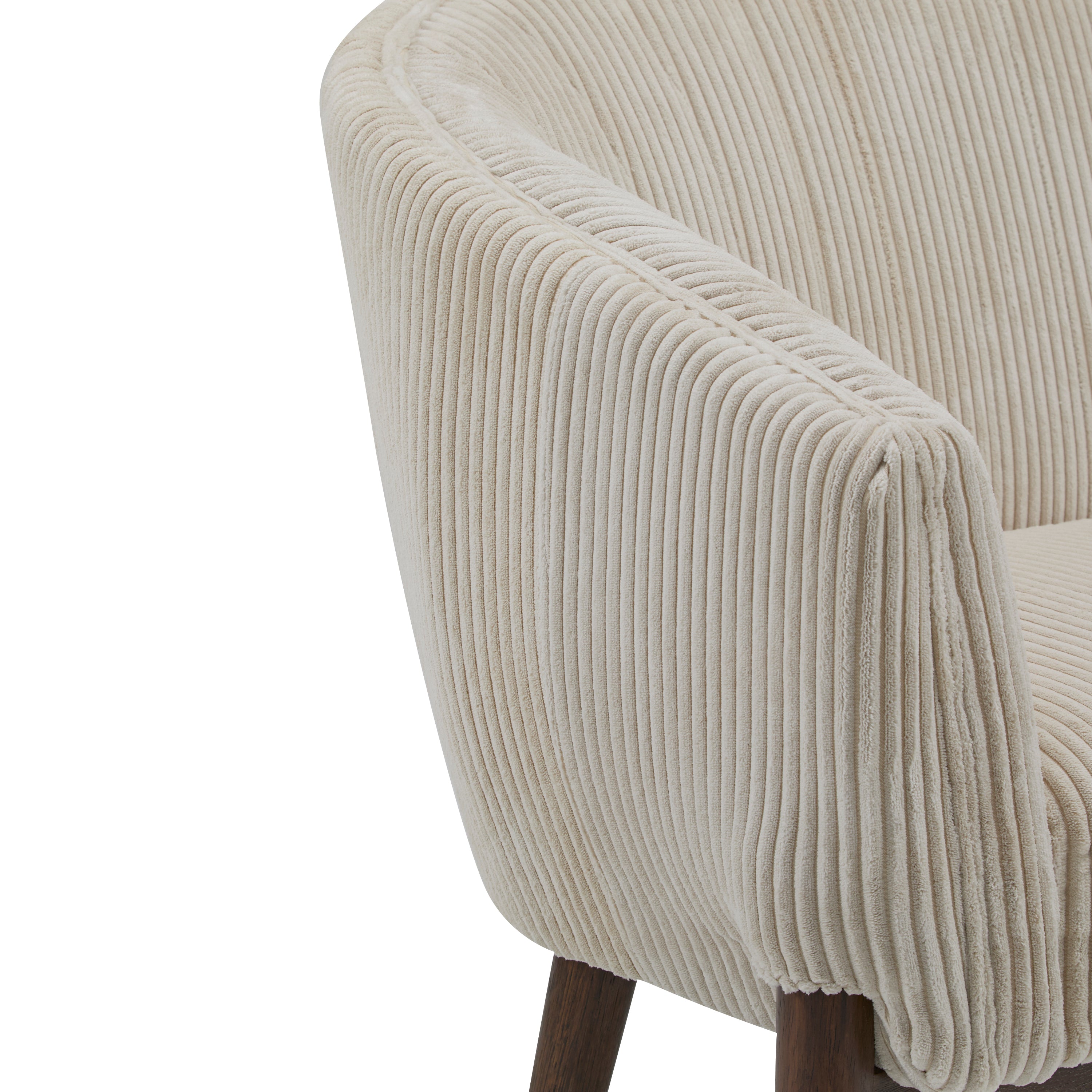 Corduroy Recessed Arm Loveseat(Beige+Walnut-65780) - Grand Goldman Shop