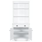 83.4'Tall Bookshelf with 3 pieces LED Lighting, Modern Bookcase with 2 Doors and 1 Drawer,Storage Bookcase with Open Shelves for Living Room,Home Office,White - Grand Goldman Shop