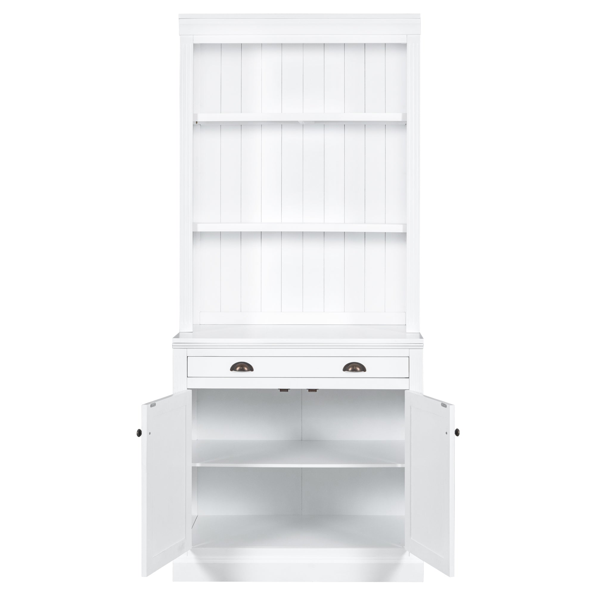 83.4'Tall Bookshelf with 3 pieces LED Lighting, Modern Bookcase with 2 Doors and 1 Drawer,Storage Bookcase with Open Shelves for Living Room,Home Office,White - Grand Goldman Shop