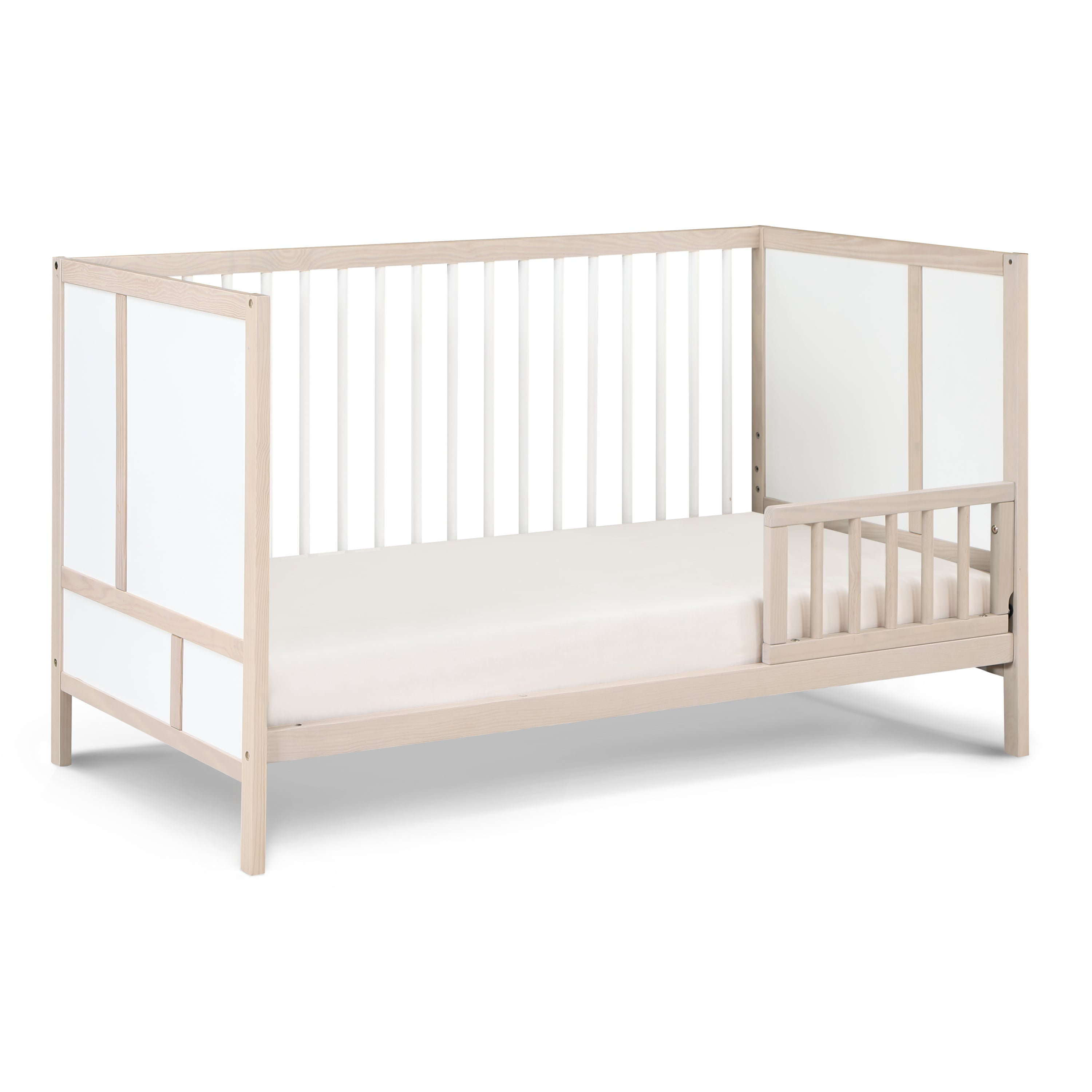 Pixie Finn 3-in-1 Crib in Washed Natural/White | Premium Home Decor - Grand Goldman
