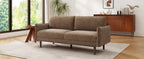 Modern Style Loveseat Sofa 75.75' with Spacious Seating, Brown Chenille Upholstery, Rubber Wood Legs, 2-Seater Couch - Grand Goldman Shop