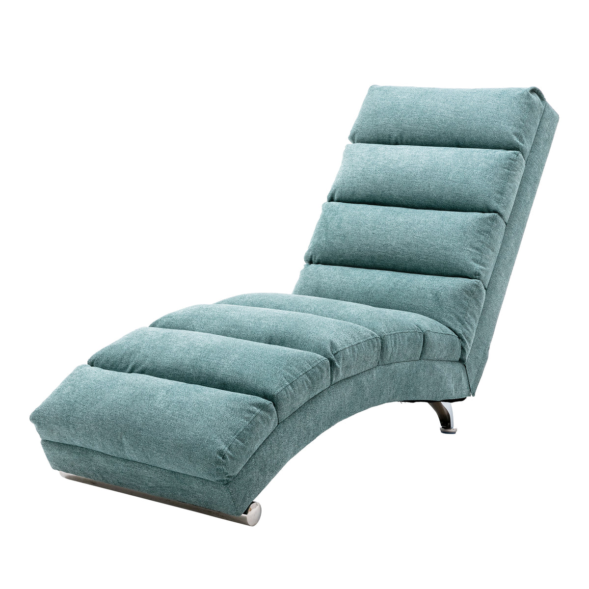 Ergonomic Electric Massage Chaise Lounge with Remote Control, Teal Linen Upholstery, 5 Modes for Relaxation - Grand Goldman Shop