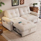 W3820S00024, a 77-inch convertible sofa bed, and a 2-in-1 piece suitable for both sitting and lying. Made of cloud-like fabric, it is applicable to living rooms, bedrooms and apart - Grand Goldman Shop