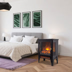18 inch Freestanding Electric Fireplace Stove heater with 3D Flame effect,Black - Grand Goldman Shop