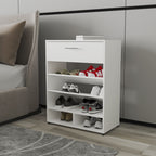 FM FURNITURE Onawa Modern Shoe Rack with Drawer, White - Grand Goldman Shop