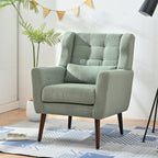 Modern Accent Chair,Teddy Fabric Living Room Chairs Comfy Reading Chair,Mid Century Accent Chair, Lounge Arm Chairs Armchair for Living Room Bedroom (Light Green) - Grand Goldman Shop