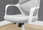 Office Chair, Adjustable Height, Swivel, Ergonomic, Armrests, Computer Desk, Work, Grey Mesh, White Metal, Contemporary, Mode