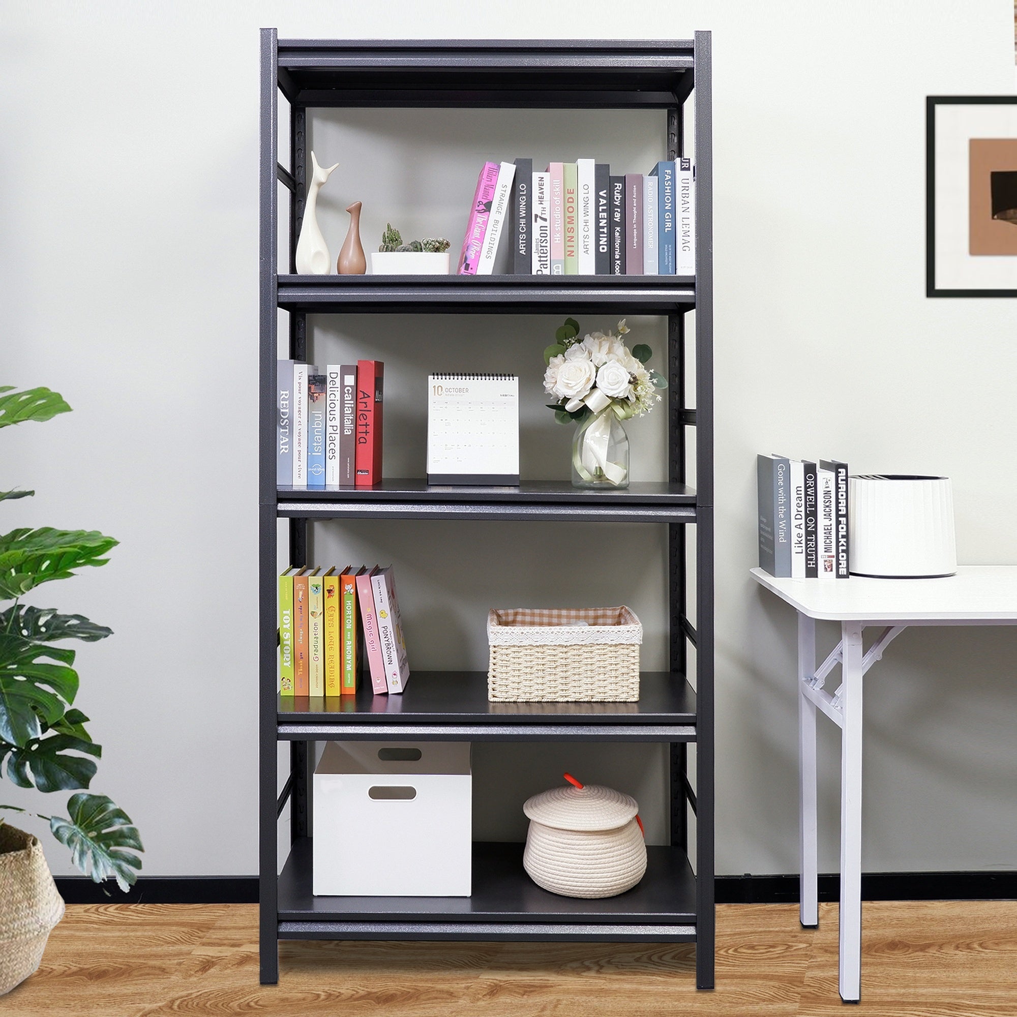 Storage Shelves 5 Tier Heavy Duty Metal Shelving Unit Adjustable Shelving Units and Storage Rack Kitchen Garage Shelf H72 * W35.4 * D15.7 - Grand Goldman Shop