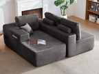 104' Cloud Sectional Sofa with L-Shape Chaise and Side Pockets , Modern Modular Design, Deep Seating, Upholstered Couch for Living Room/Bedroom, No Assembly Required (Plush Fabric), Grey, Left-facing - Grand Goldman Shop