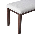 Upholstered Bench for Bedroom End of Bed,38-inch Entryway Bench for Living Room,Dining Bench with Padded Seat and Solid Wood Leg for Kitchen Bedroom,Indoor and Hallway (Bench, Beige+Cherry) - Grand Goldman Shop