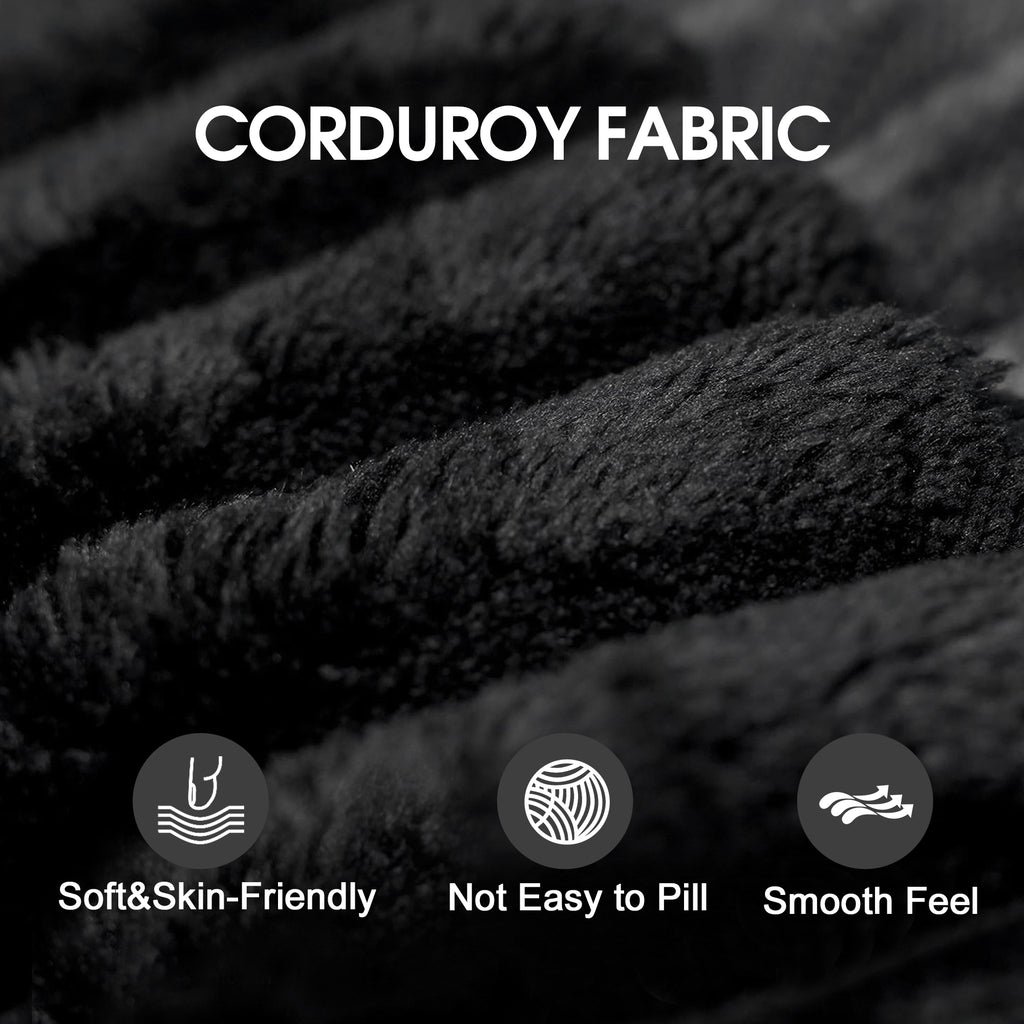 95' Cloud Sectional Sofa,Modern Minimalist Upholstered Couches, Comfort U Shaped Sofa for Living Room,Deep Seat Corner Couch,No Assembly Required,Black (Plush Corduroy Fabric) - Grand Goldman Shop