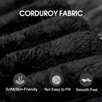 95' Cloud Sectional Sofa,Modern Minimalist Upholstered Couches, Comfort U Shaped Sofa for Living Room,Deep Seat Corner Couch,No Assembly Required,Black (Plush Corduroy Fabric) - Grand Goldman Shop