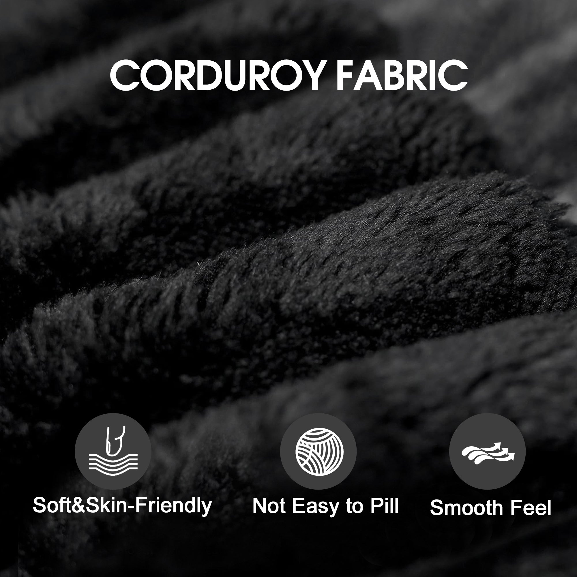95' Cloud Sectional Sofa,Modern Minimalist Upholstered Couches, Comfort U Shaped Sofa for Living Room,Deep Seat Corner Couch,No Assembly Required,Black (Plush Corduroy Fabric) - Grand Goldman Shop