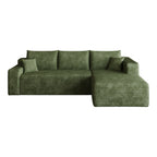 95' Cloud Sectional Sofa,Modern Minimalist Upholstered Couches, Comfort U Shaped Sofa for Living Room,Deep Seat Corner Couch,No Assembly Required,Green( (Plush Corduroy Fabric) - Grand Goldman Shop