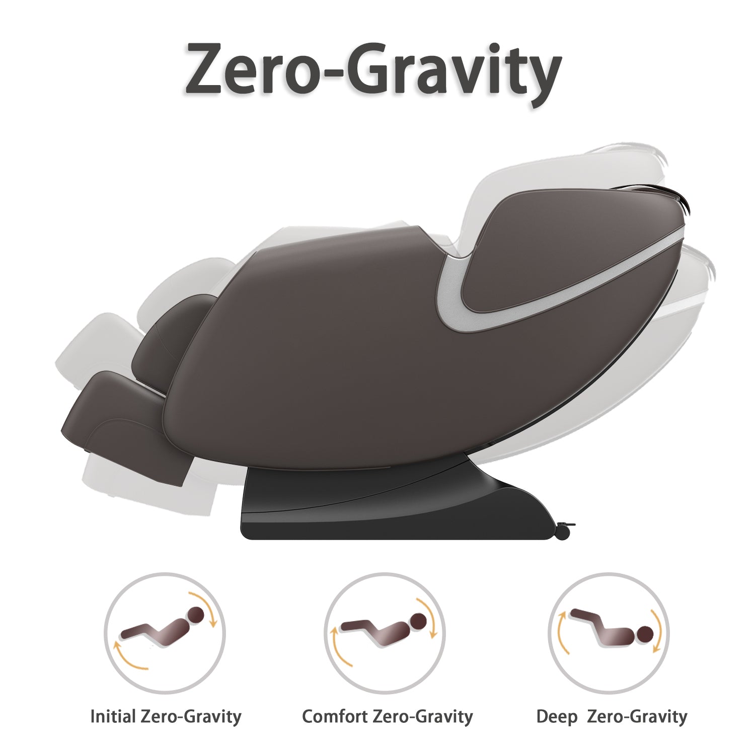BOSSCARE Massage Chair Recliner with Zero Gravity, Full Body Airbag Massage Chair with Bluetooth Speaker, Foot Roller Brown - Grand Goldman Shop