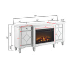 W 57' X D 15 ' X H 25.6' Flash silver combination TV fireplace cabinet - Grand Goldman Shop