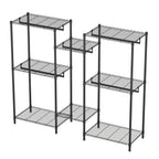 Heavy Duty Garment Rack With 8 Adjustable Wire Shelves and 5 Clothes Rails, Freestanding Closet Organizer, Black Metal - Grand Goldman Shop