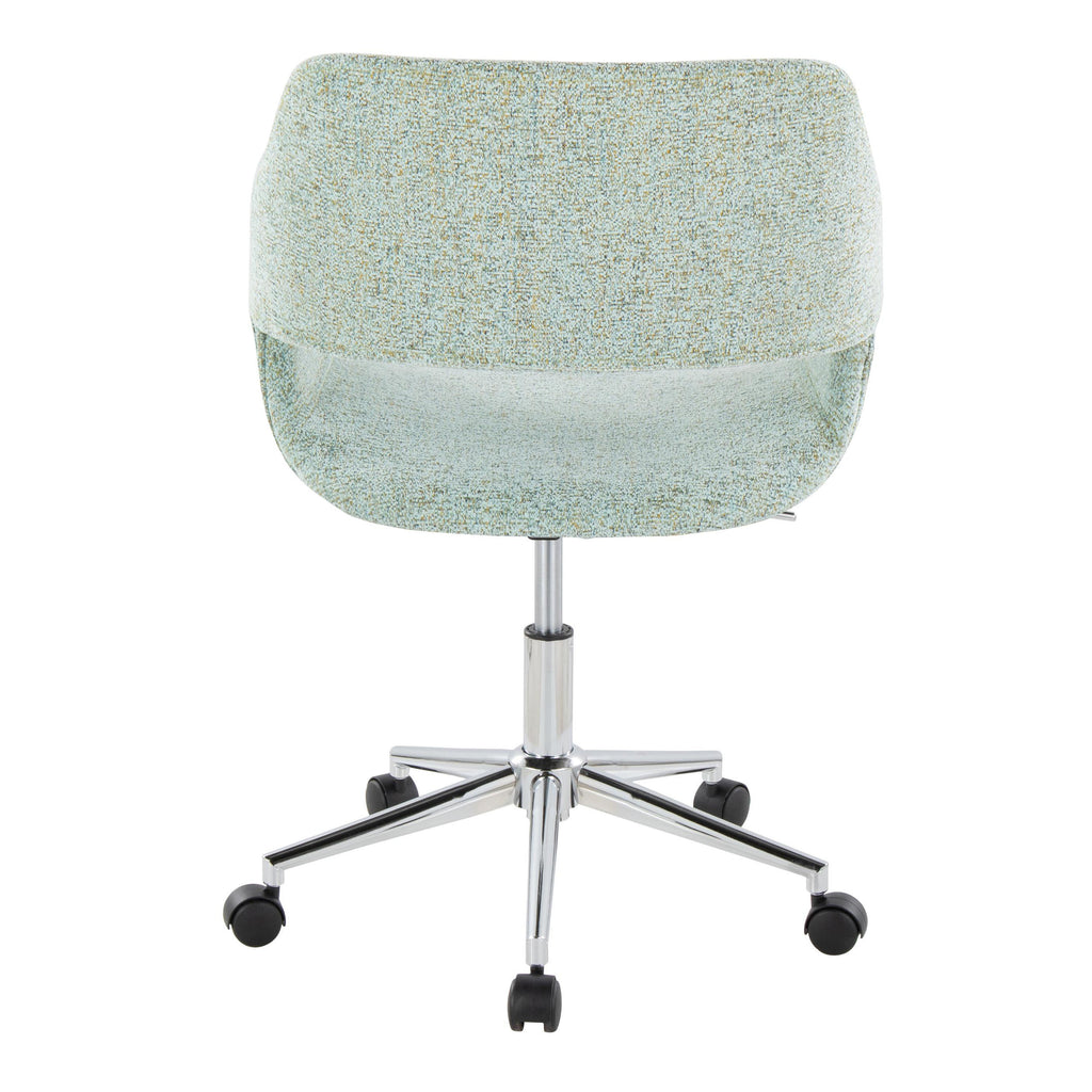 Contemporary Task Chair in Chrome Metal and Light Green Fabric | Premium Home Decor - Grand Goldman