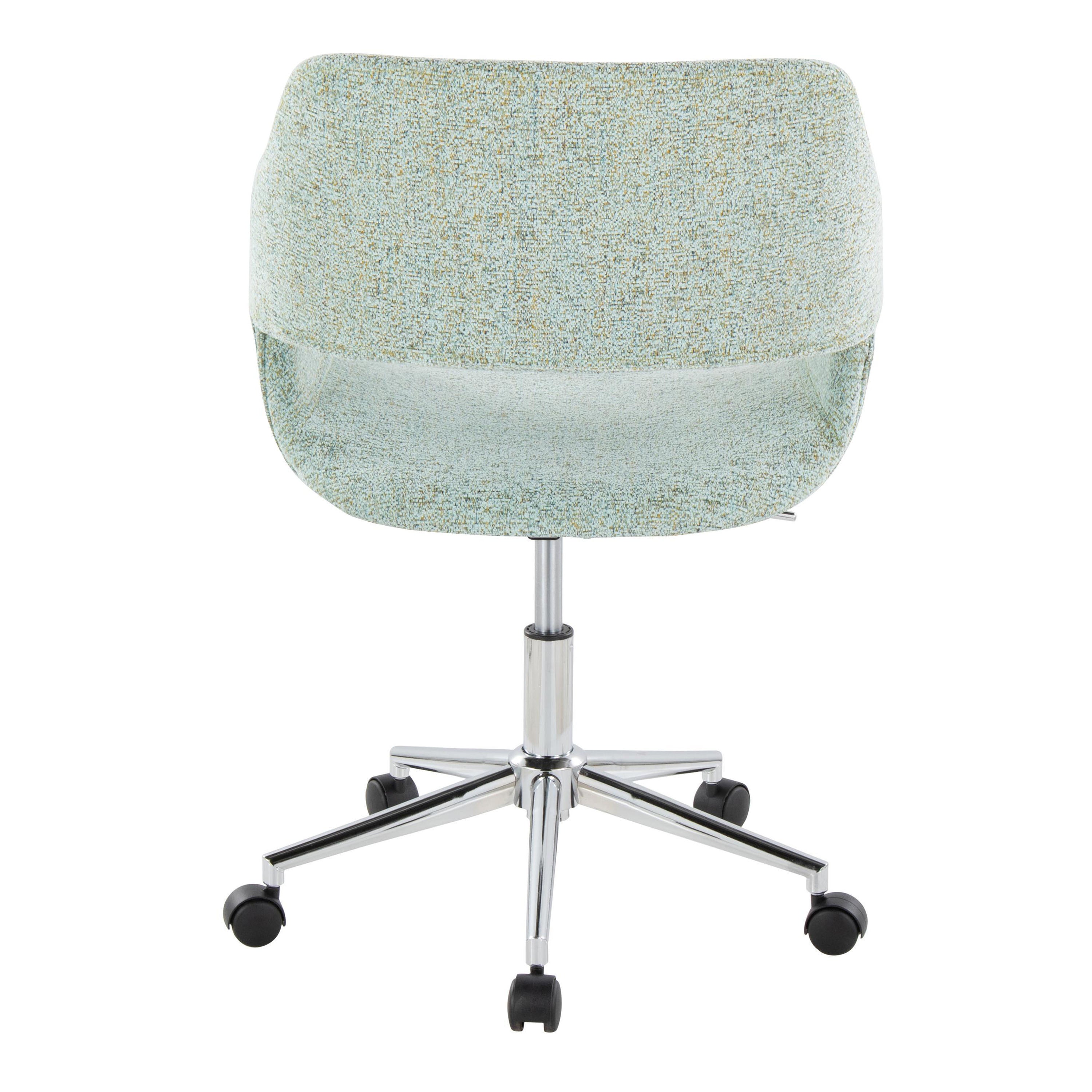 Contemporary Task Chair in Chrome Metal and Light Green Fabric | Premium Home Decor - Grand Goldman