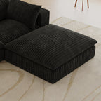 Cloud Sofa,Corduroy Fabric,Deep Seat Couches,Double-layer design,Removable Cushion,No Assembly, DIY Combination for Living room, Bedroom,Conference room ,Apartment,Black - Grand Goldman Shop