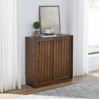 Mid Century Sideboard with 2 Sliding Door & Solid Wood Decorative Strips, Storage Cabinet for Living Room, Kitchen, Dining, Entryway, Hallway - Grand Goldman Shop