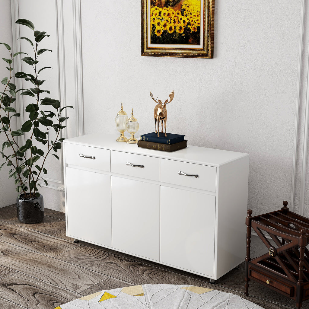 Three Doors Side Table-White - Grand Goldman Shop