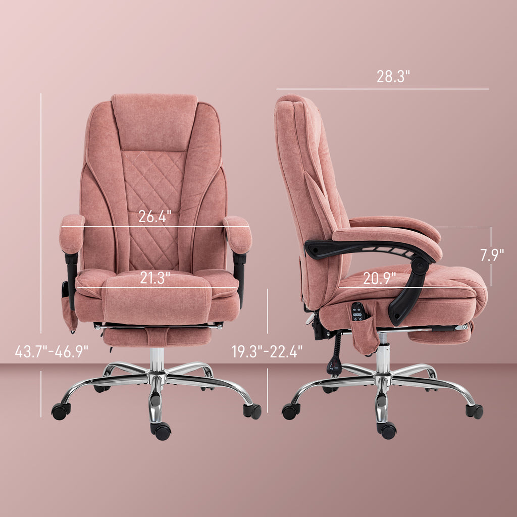 Vinsetto Massage Office Chair with Foot Rest, Executive Office Chair with 6 Vibration Point and Heat, Reclining Computer Chai