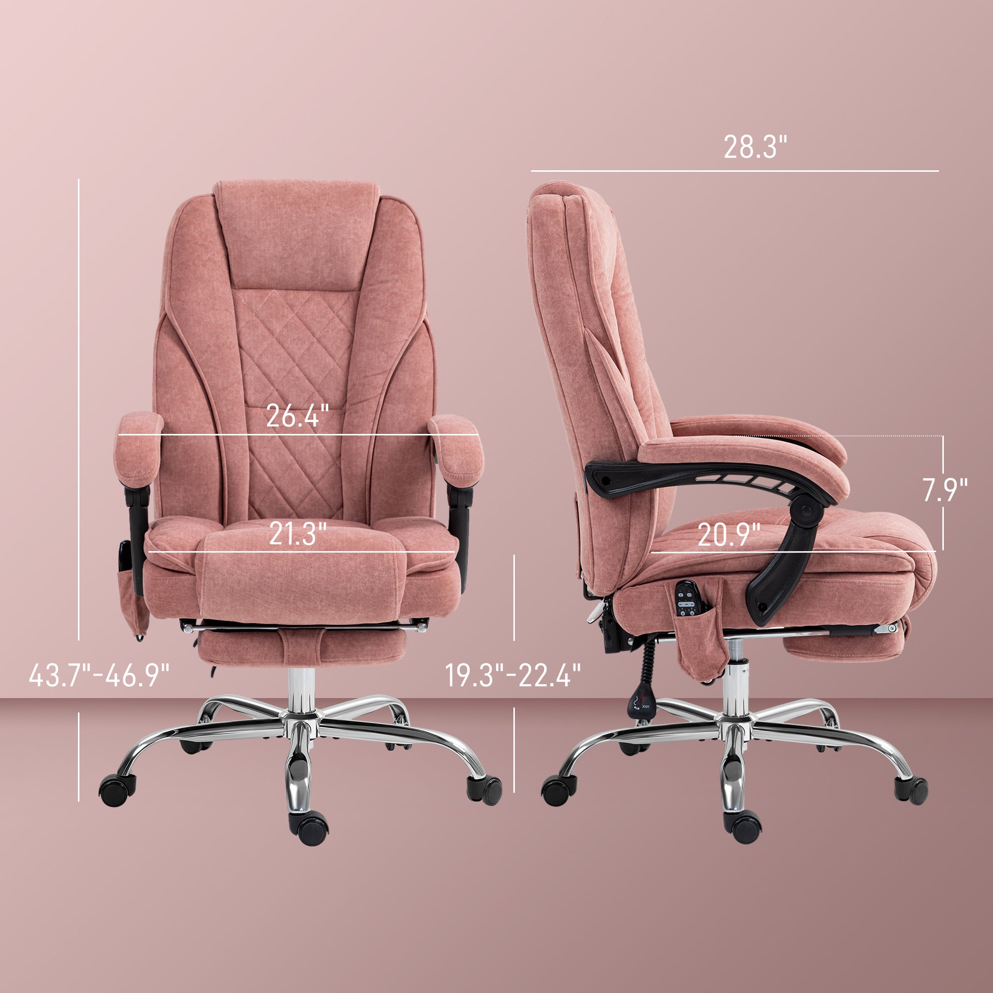Vinsetto Massage Office Chair with Foot Rest, Executive Office Chair with 6 Vibration Point and Heat, Reclining Computer Chai