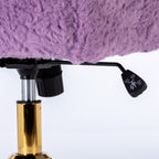 A&A Furniture Home Office Chair Violet Velvet with Golden Metal Base Adjustable Swivel - Grand Goldman
