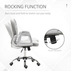 Velvet Home Office Chair, Button Tufted Desk Chair with Padded Armrests, Adjustable Height and Swivel Wheels, Gray | Premium 