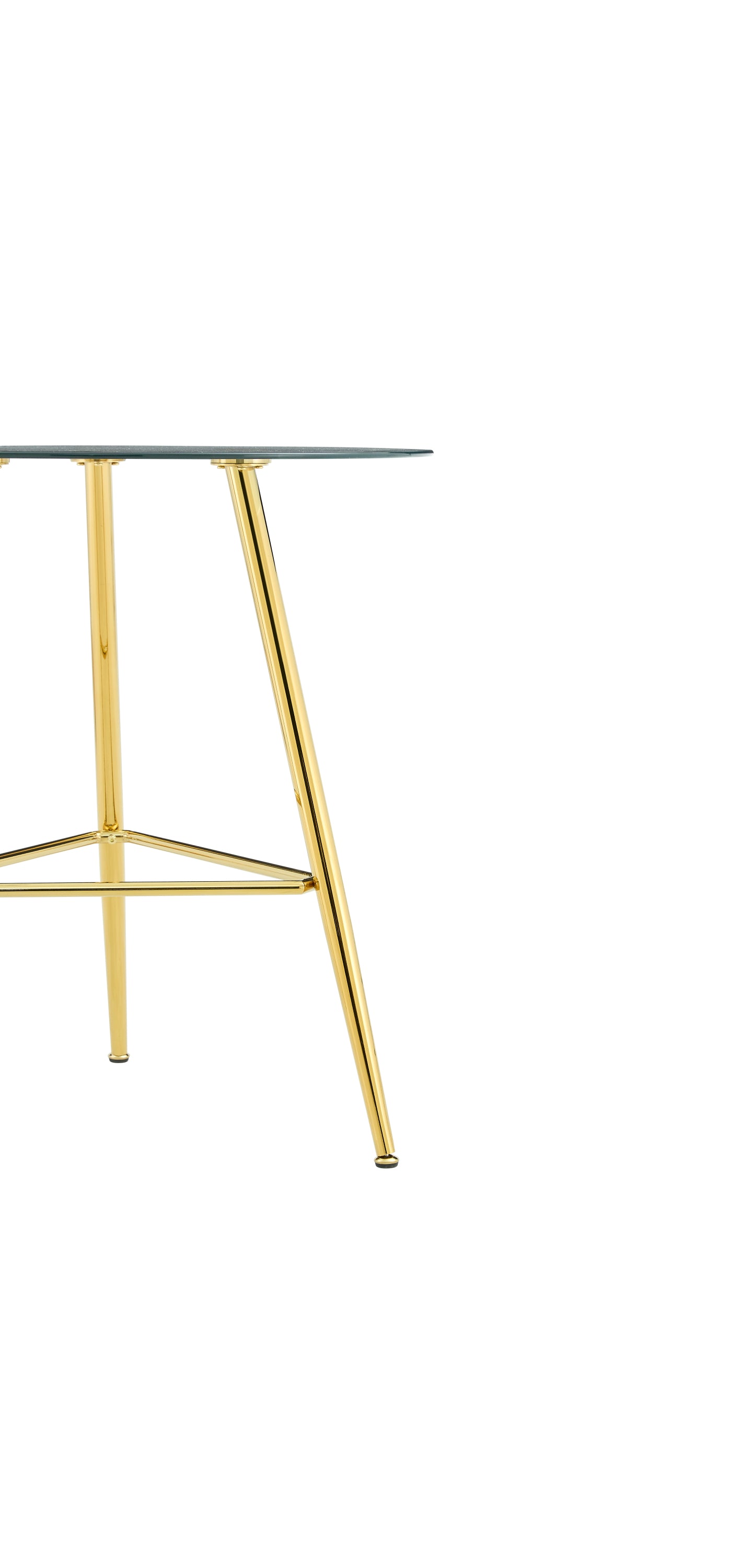 36 Inch Height Bar Table, 34 Inch Round Tempered Glass Top Pub Table with Chrome-Plated Golden Metal Legs, Modern Bistro Table for Kitchen Island/Bar/Cafe - Grand Goldman Shop