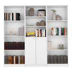 Duette 3 Piece Home Bookcase set, 74' Wide with 11 Shelves and 2-door Cabinet ,  Living Room Set  White - Grand Goldman