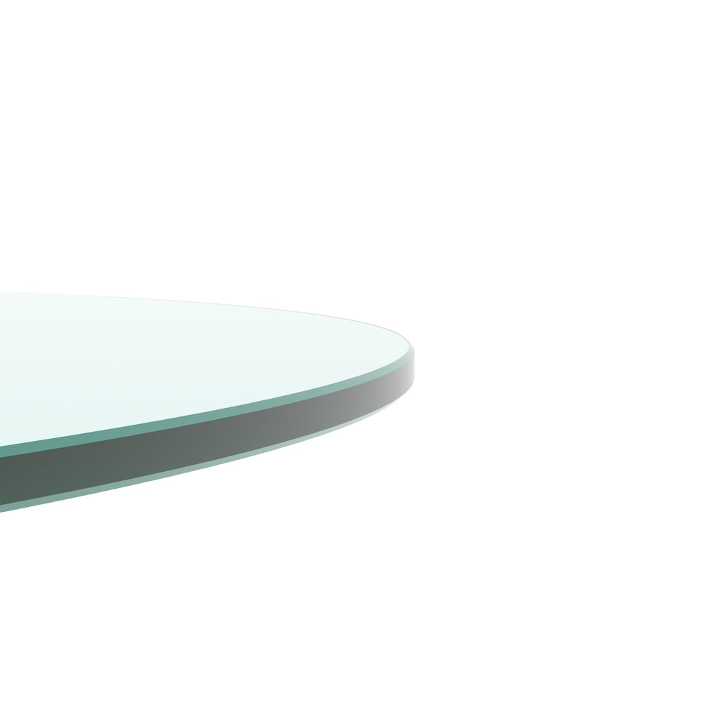 Clear 20' Round Tempered Glass Table Top with Flat Polished Edge, 1/4' Thick - Grand Goldman Shop