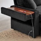 Comfortable Fluffy Corduroy Lazy Sofa, Storage Space for Big Loveseat, Super Soft Chaise Lounge with Double Ottomans and Table Board,Suitable for Chailiving - Grand Goldman Shop
