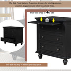 U_STYLE 27.6'' Painted Nightstand with pull-out tray, Fashion Bedside Cabinet with 3 Drawers, Minimalist Sofa Side Table with rubber legs and Metal handle for Bedroom Sofa Couch Office - Grand Goldman Shop