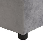 Kids Gray Velvet Upholstered Chair with Ottoman for Comfortable Seating | Premium Home Decor - Grand Goldman
