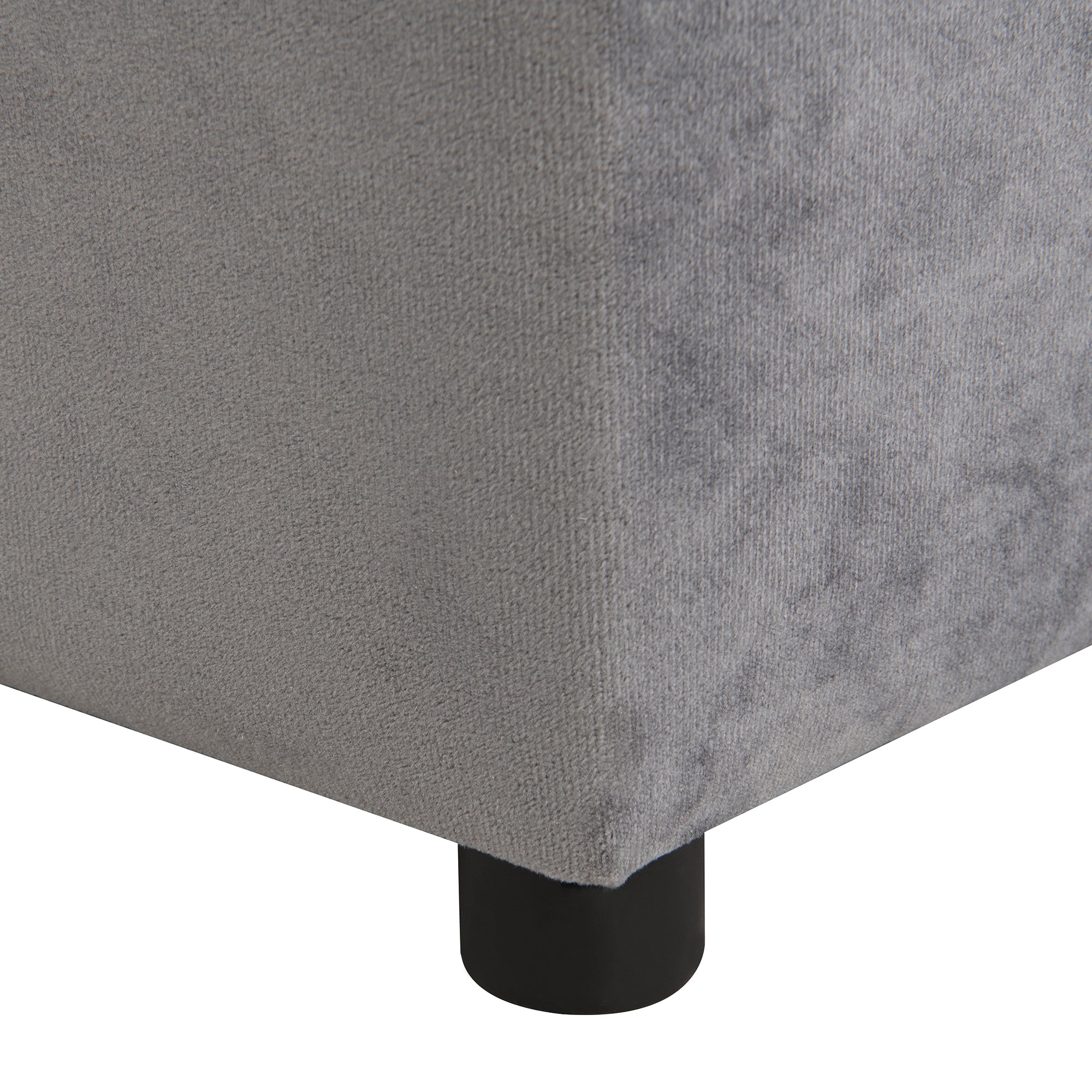 Kids Gray Velvet Upholstered Chair with Ottoman for Comfortable Seating | Premium Home Decor - Grand Goldman