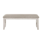 Modern Farmhouse Dining Bench Antique White Finish Upholstered Seat Wooden Furniture 1pc - Grand Goldman Shop