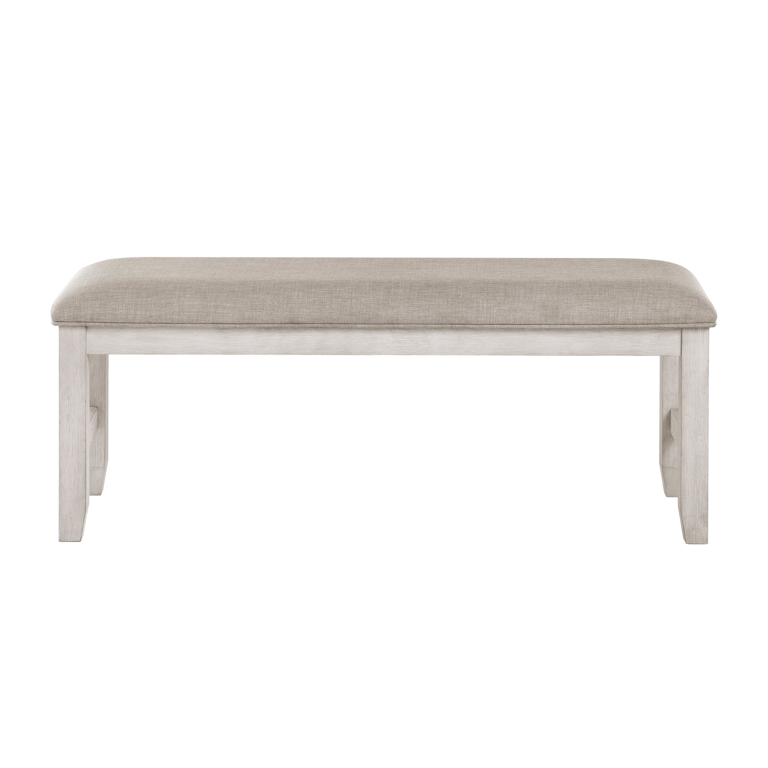 Modern Farmhouse Dining Bench Antique White Finish Upholstered Seat Wooden Furniture 1pc - Grand Goldman Shop
