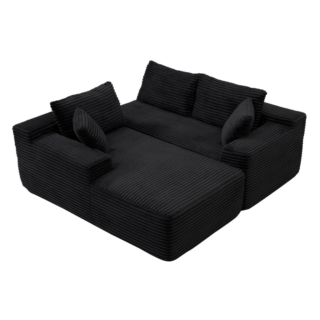 105'' Modular Sectional Sofa, Cloud Sectional Couch with Deep Seat, Modern Modular L-Shape Sofa Couch with Chaise,Upholstered Couches for Living Room Bedroom,No Assembly, (BLACK) - Grand Goldman Shop