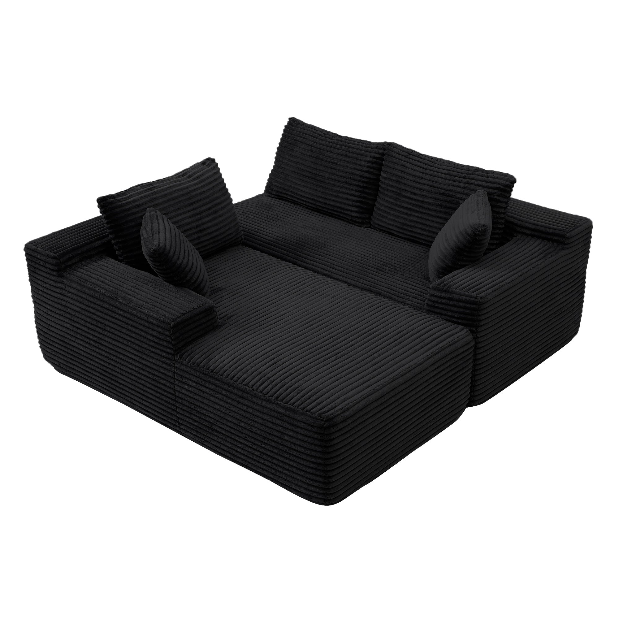 105'' Modular Sectional Sofa, Cloud Sectional Couch with Deep Seat, Modern Modular L-Shape Sofa Couch with Chaise,Upholstered Couches for Living Room Bedroom,No Assembly, (BLACK) - Grand Goldman Shop