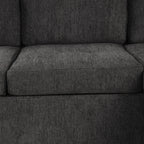 Black Convertible L-shaped Sofa Couch with Storage, Cup Holders, USB Ports, Chenille Fabric, 83.5' - Grand Goldman Shop
