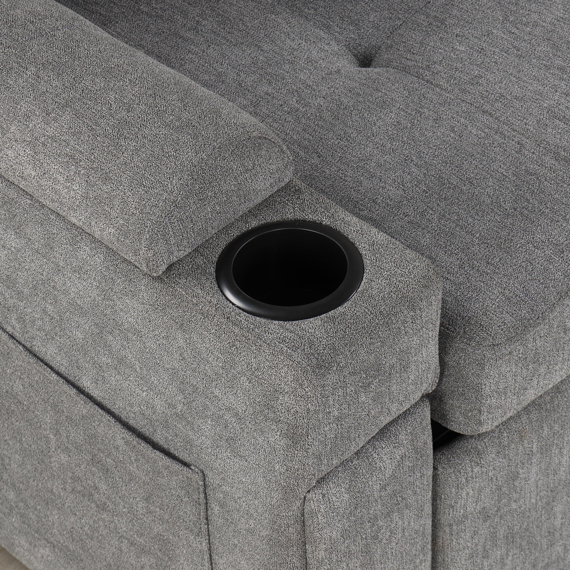 Modern L-shaped Convertible Sofa Bed with Storage, Cup Holders, USB Ports, Gray Chenille, 83.5' - Grand Goldman Shop